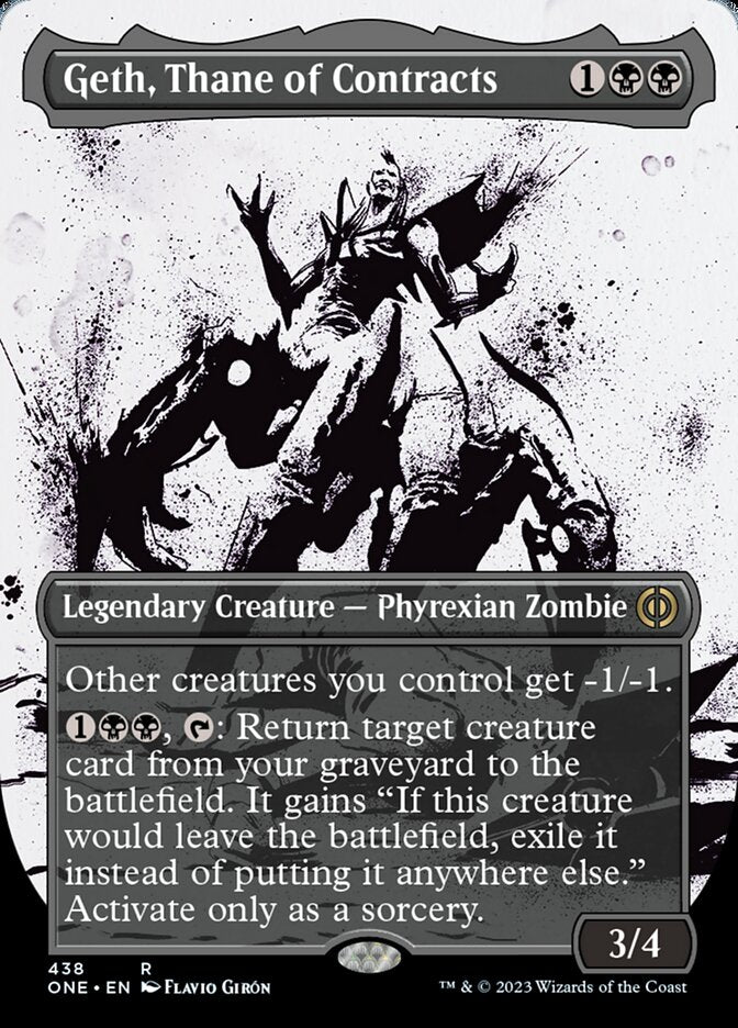 Geth, Thane of Contracts (Borderless Ichor Step-and-Compleat Foil) [Phyrexia: All Will Be One] | D20 Games