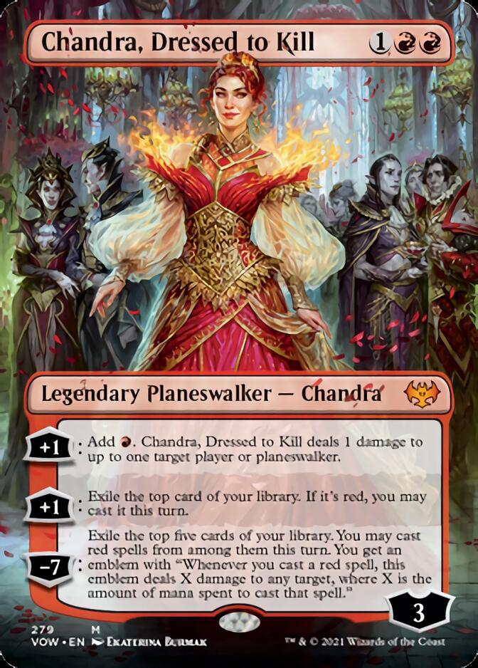 Chandra, Dressed to Kill (Borderless) [Innistrad: Crimson Vow] | D20 Games