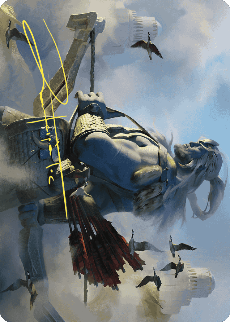 Skybeast Tracker Art Card (Gold-Stamped Signature) [Wilds of Eldraine Art Series] | D20 Games