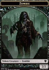 Zombie (005) // Gold (010) Double-sided Token [Commander 2017 Tokens] | D20 Games