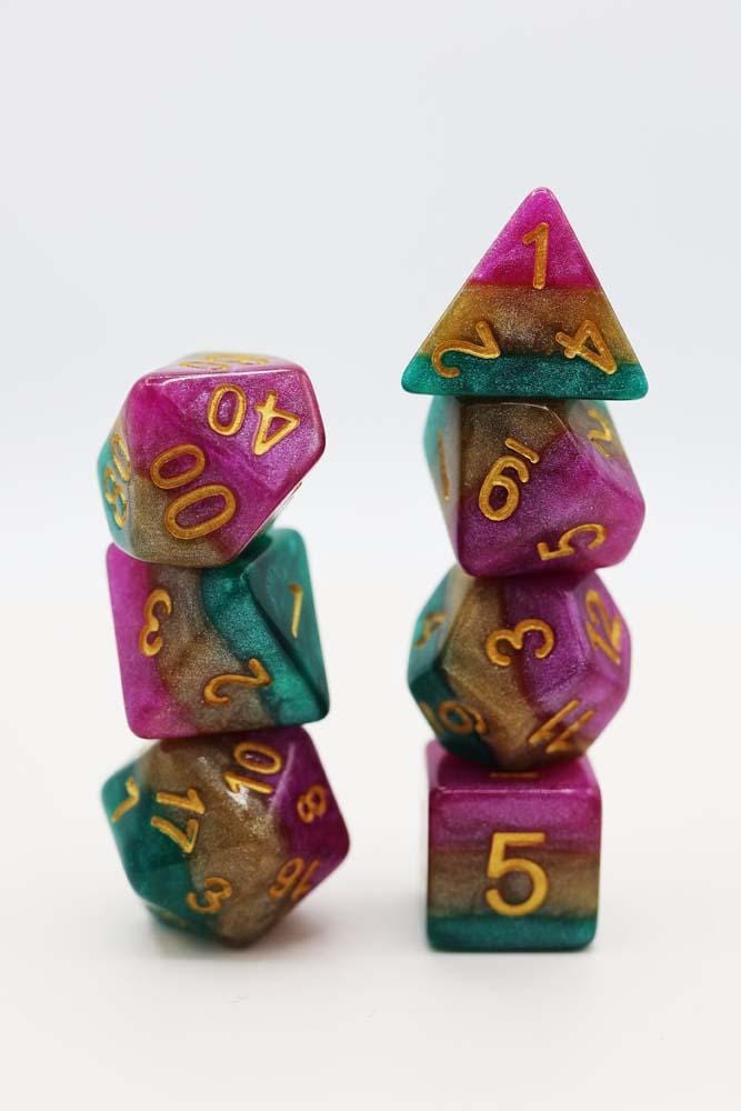 Fat Tuesday RPG Dice Set Plastic Dice Foam Brain Games | D20 Games