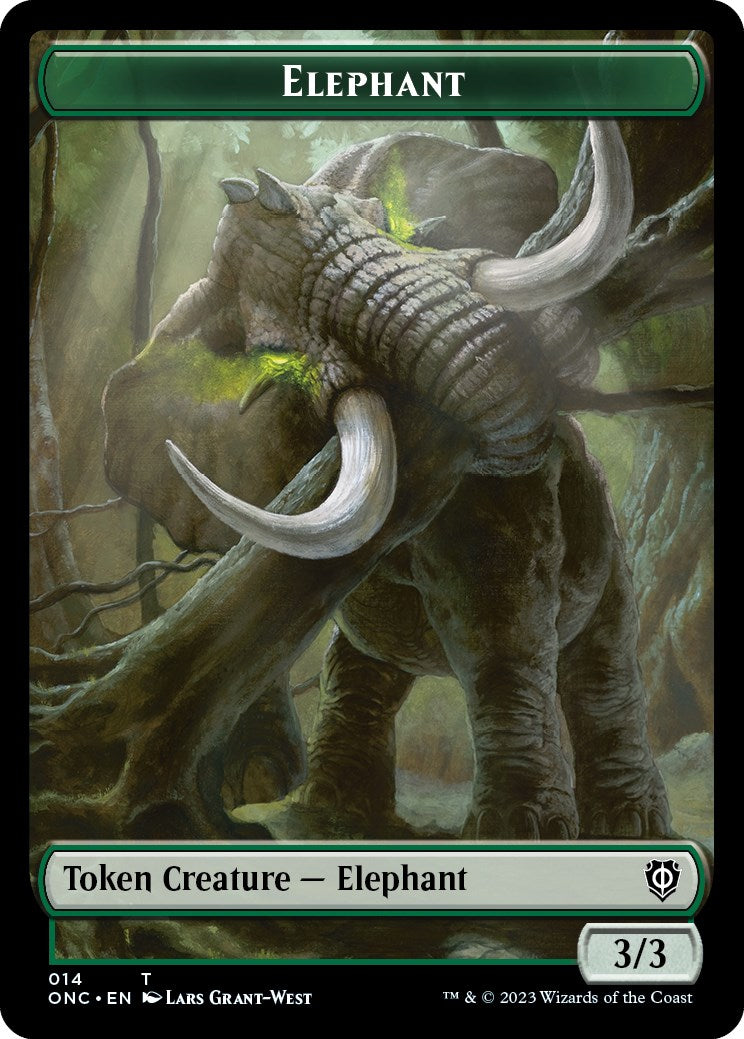 Human Soldier // Elephant Double-Sided Token [Phyrexia: All Will Be One Commander Tokens] | D20 Games