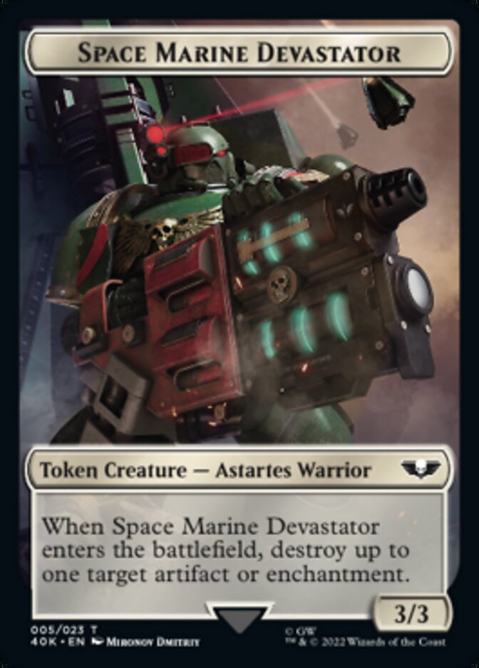 Soldier (002) // Space Marine Devastator Double-sided Token (Surge Foil) [Universes Beyond: Warhammer 40,000 Tokens] | D20 Games