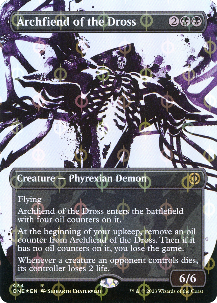 Archfiend of the Dross (Borderless Ichor Step-and-Compleat Foil) [Phyrexia: All Will Be One] | D20 Games