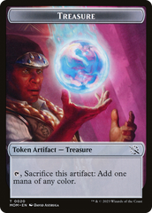 Treasure (20) // Teferi Akosa of Zhalfir Emblem Double-Sided Token [March of the Machine Tokens] | D20 Games