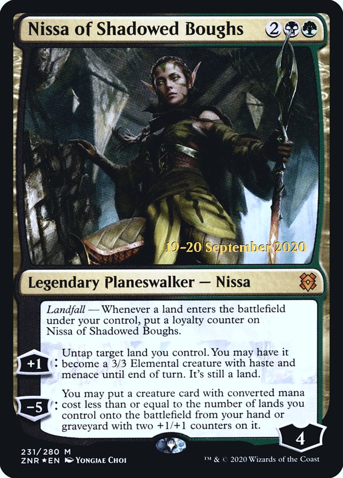 Nissa of Shadowed Boughs [Zendikar Rising Prerelease Promos] | D20 Games