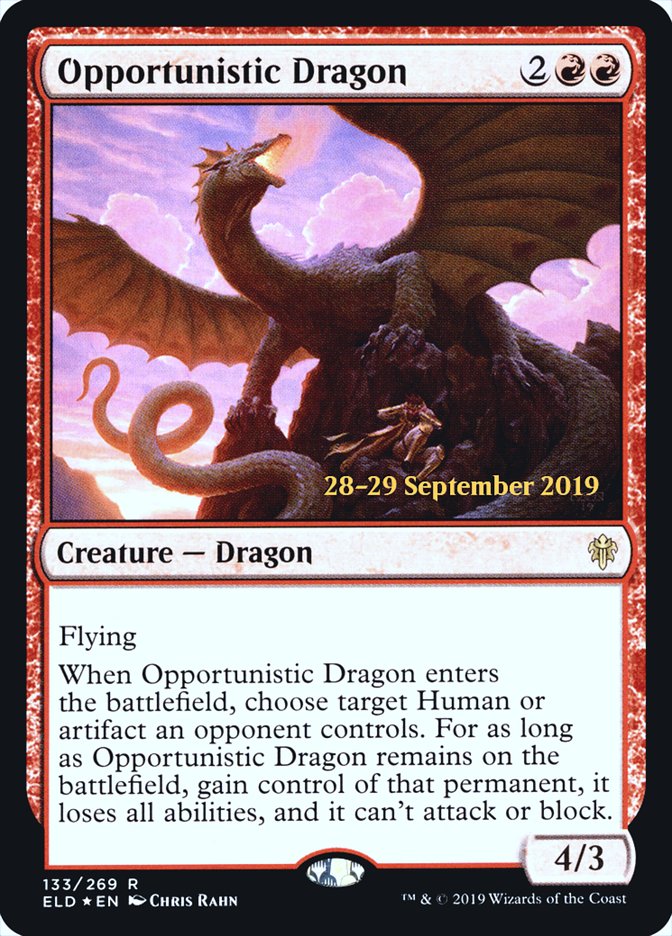 Opportunistic Dragon  [Throne of Eldraine Prerelease Promos] | D20 Games