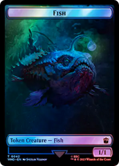 Fish // Alien Salamander Double-Sided Token (Surge Foil) [Doctor Who Tokens] | D20 Games