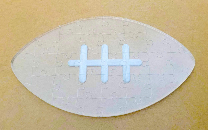 Football Shaped Laser Cut Acrylic Jigsaw Puzzle