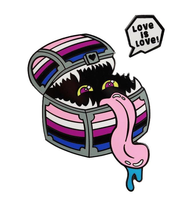 Enamel Mimic Pride Pin - Genderfluid Enamel Pin Foam Brain Games | D20 Games