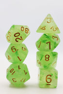 Green Silk Translucent Dice RPG Dice Set Plastic Dice Foam Brain Games
