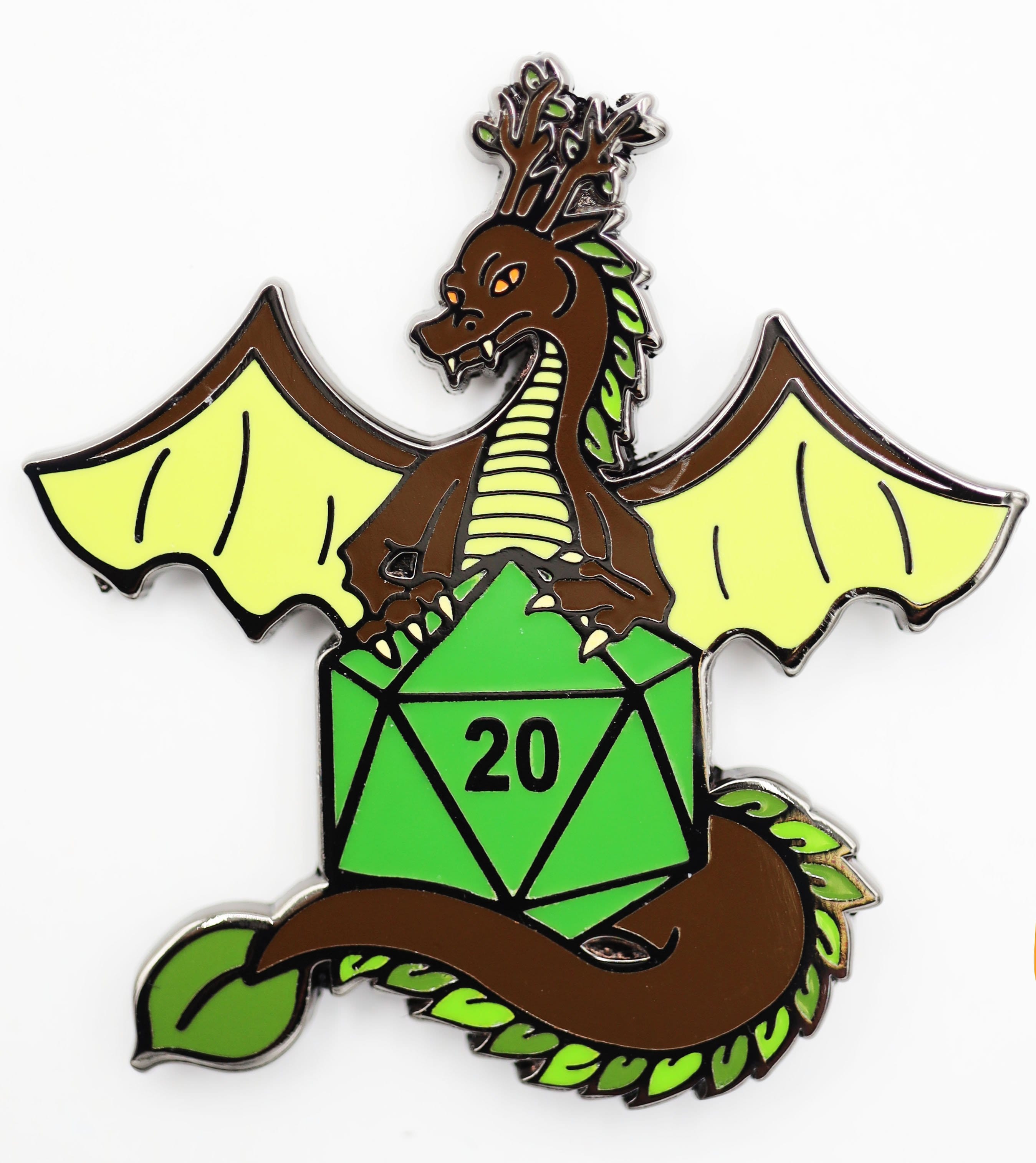 Dice Dragons Pin: Earth Enamel Pin Foam Brain Games | D20 Games