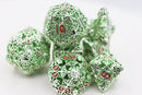 Fleur de Lis: Gilded Green Hollow RPG Metal Dice Set
