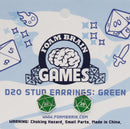 D20 Stud Earrings: Green  Foam Brain Games