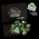 Drakona Arita for Greetings Adventurers Metal RPG Dice Set