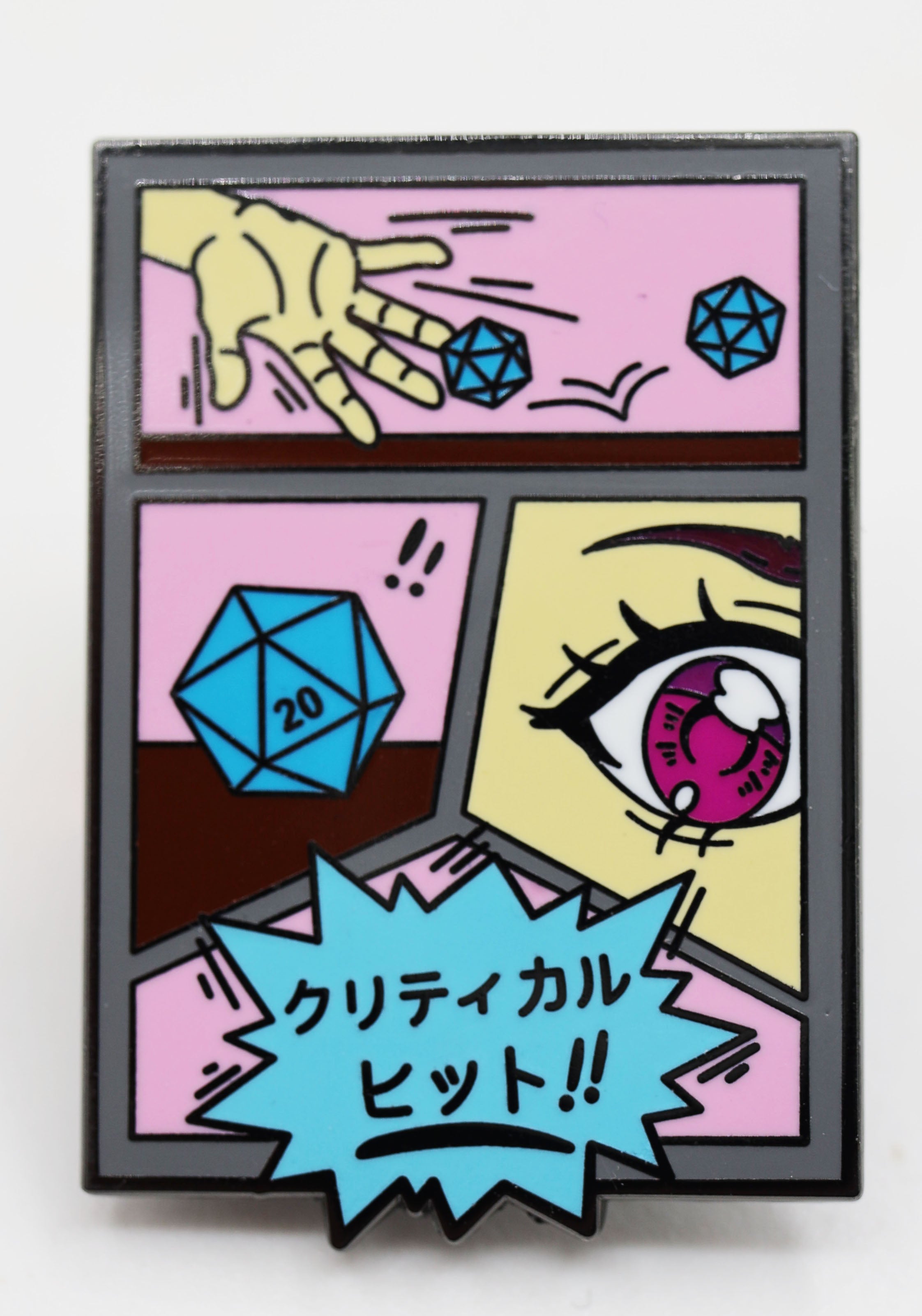 Manga Panel Pin  (Anime NYC 2021!) Enamel Pin Foam Brain Games | D20 Games