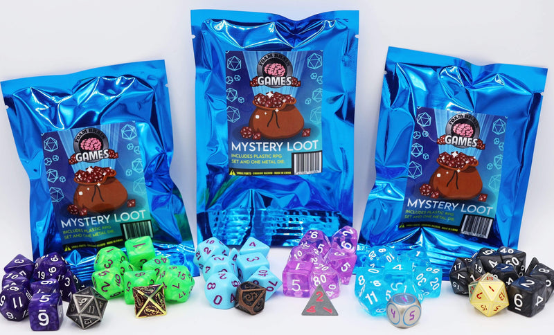 Mystery Loot: Plastic RPG Dice Set & Bonus Metal Die