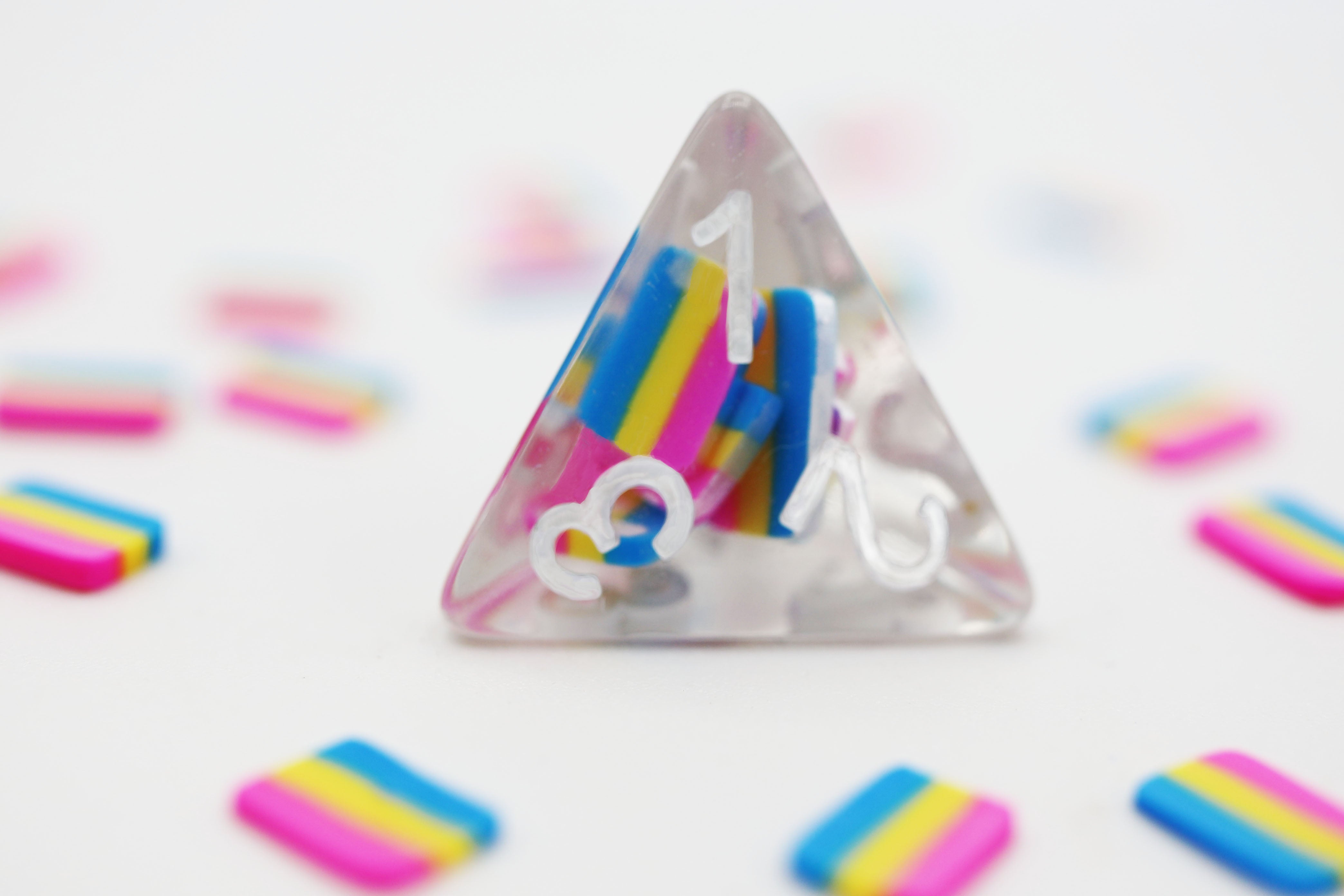 Pansexual Flag RPG Dice Set Plastic Dice Foam Brain Games | D20 Games