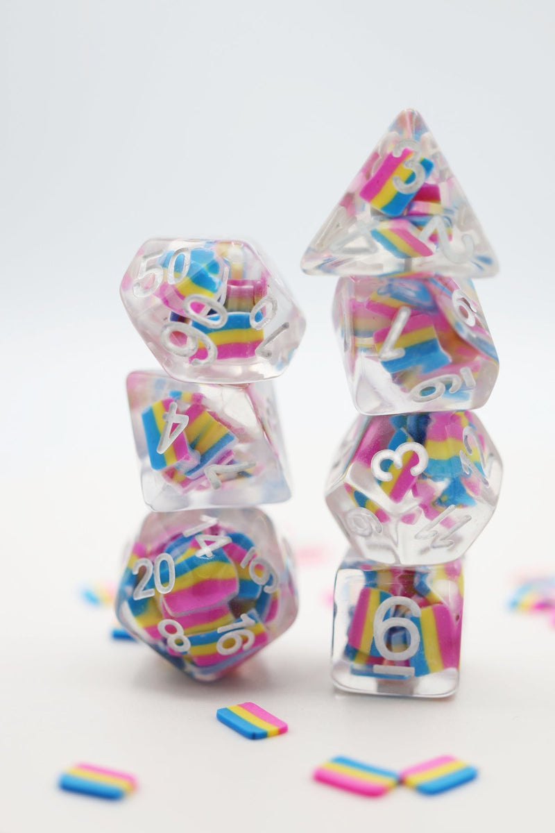 Pansexual Flag RPG Dice Set