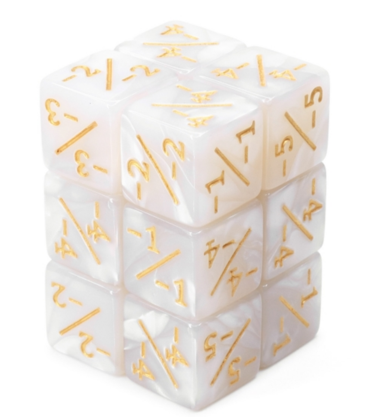 -1/-1 Pearl White Counters for Magic - set of 8 Plastic Dice Foam Brain Games | D20 Games