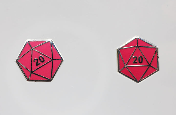 D20 Stud Earrings: Pink