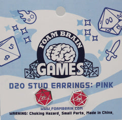 D20 Stud Earrings: Pink | D20 Games