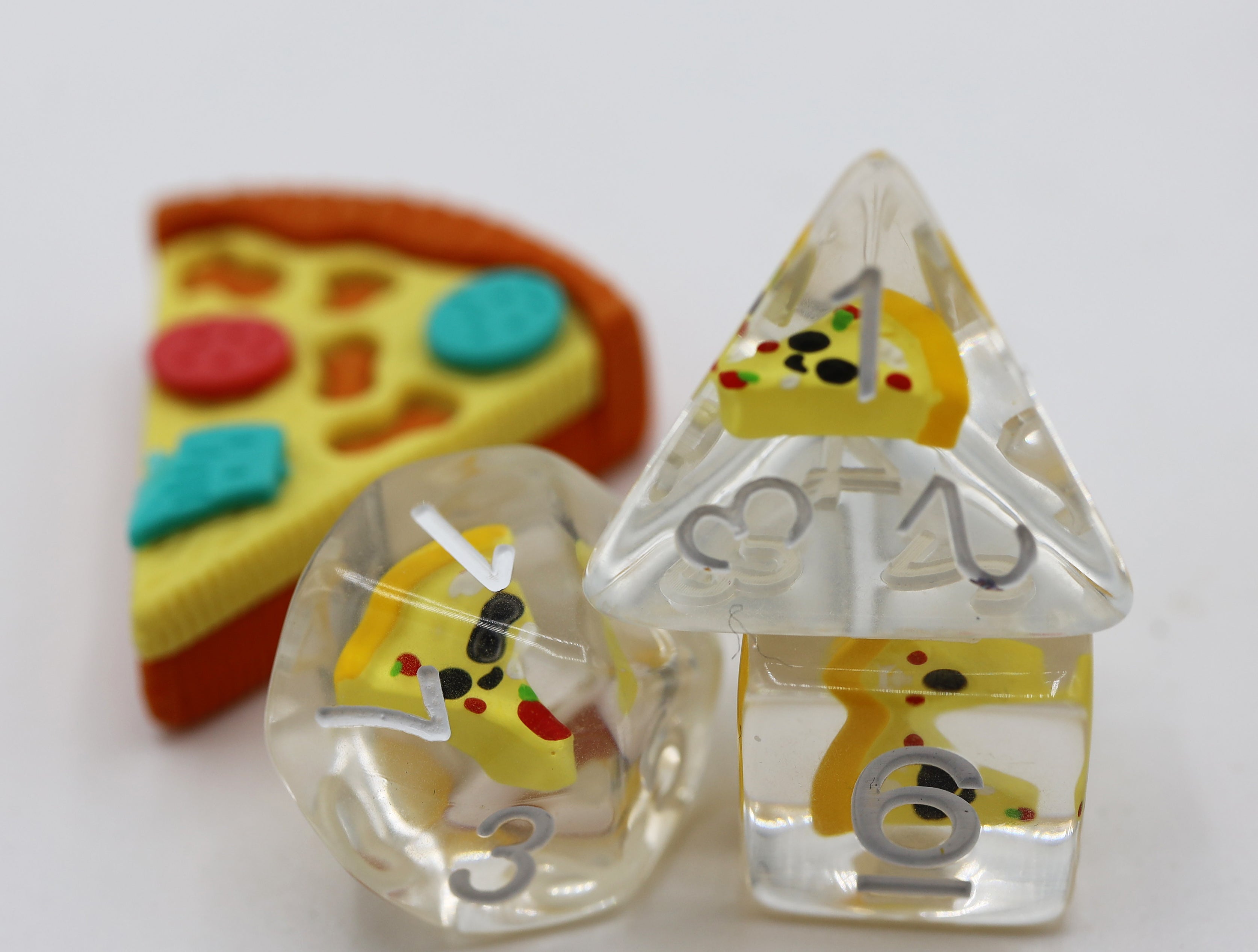 Pizza RPG Dice Set Plastic Dice Foam Brain Games | D20 Games