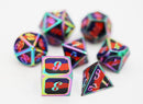 Poly Pride Flag - RPG Metal Dice Set Metal Dice Foam Brain Games