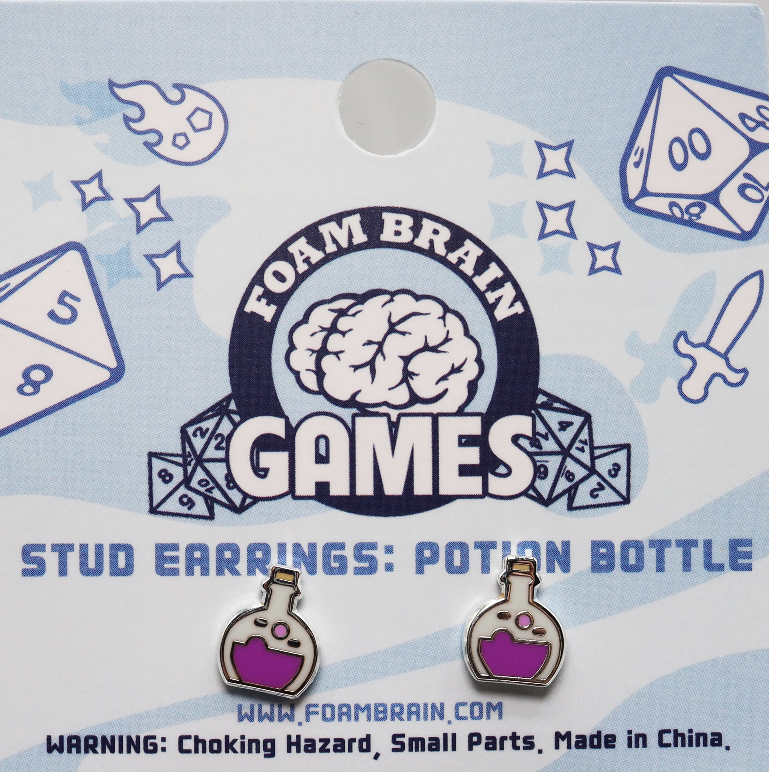 Stud Earrings: Potion Bottle  Foam Brain Games | D20 Games
