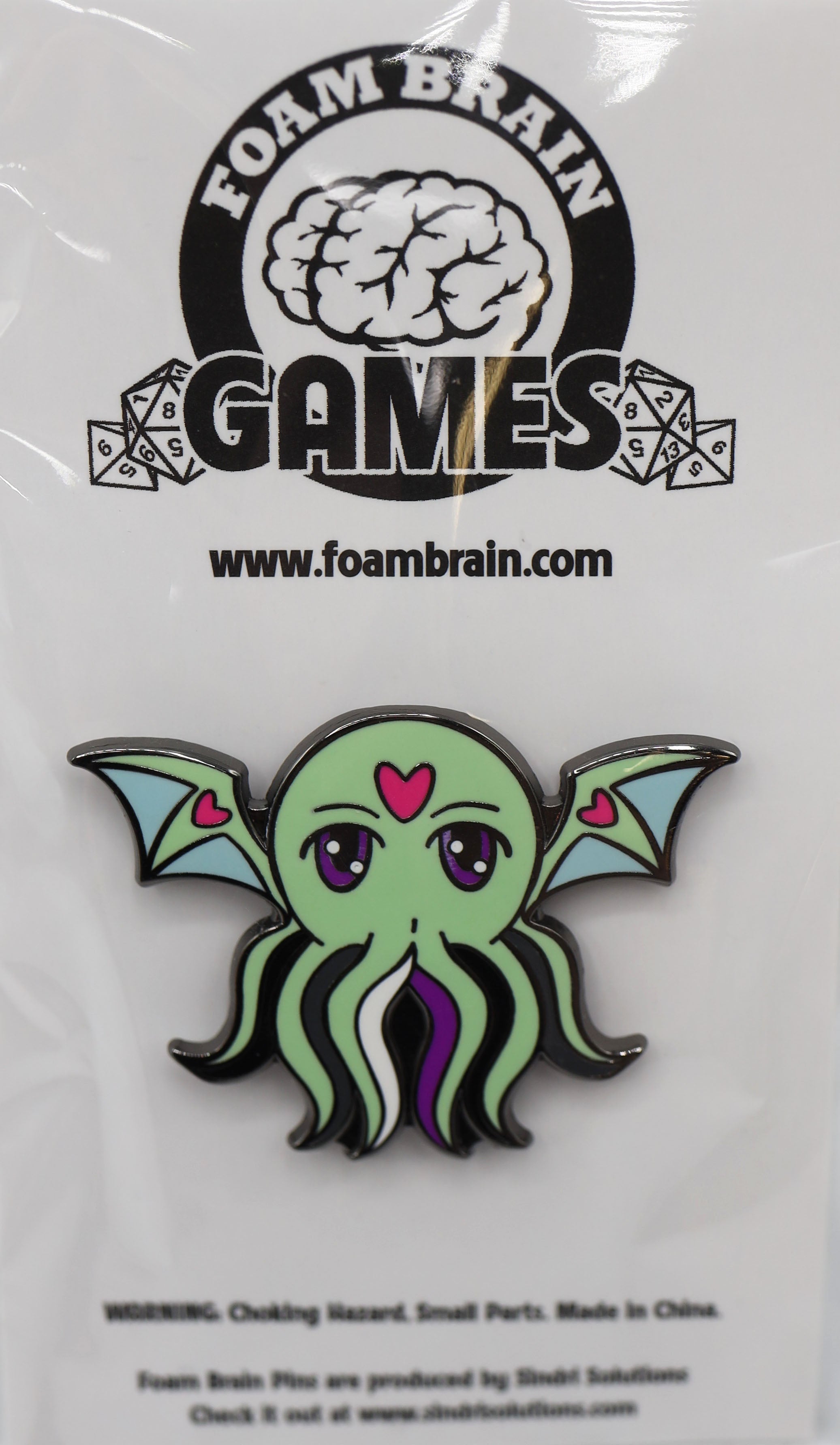 Pridethulhu Pins Enamel Pin Foam Brain Games | D20 Games