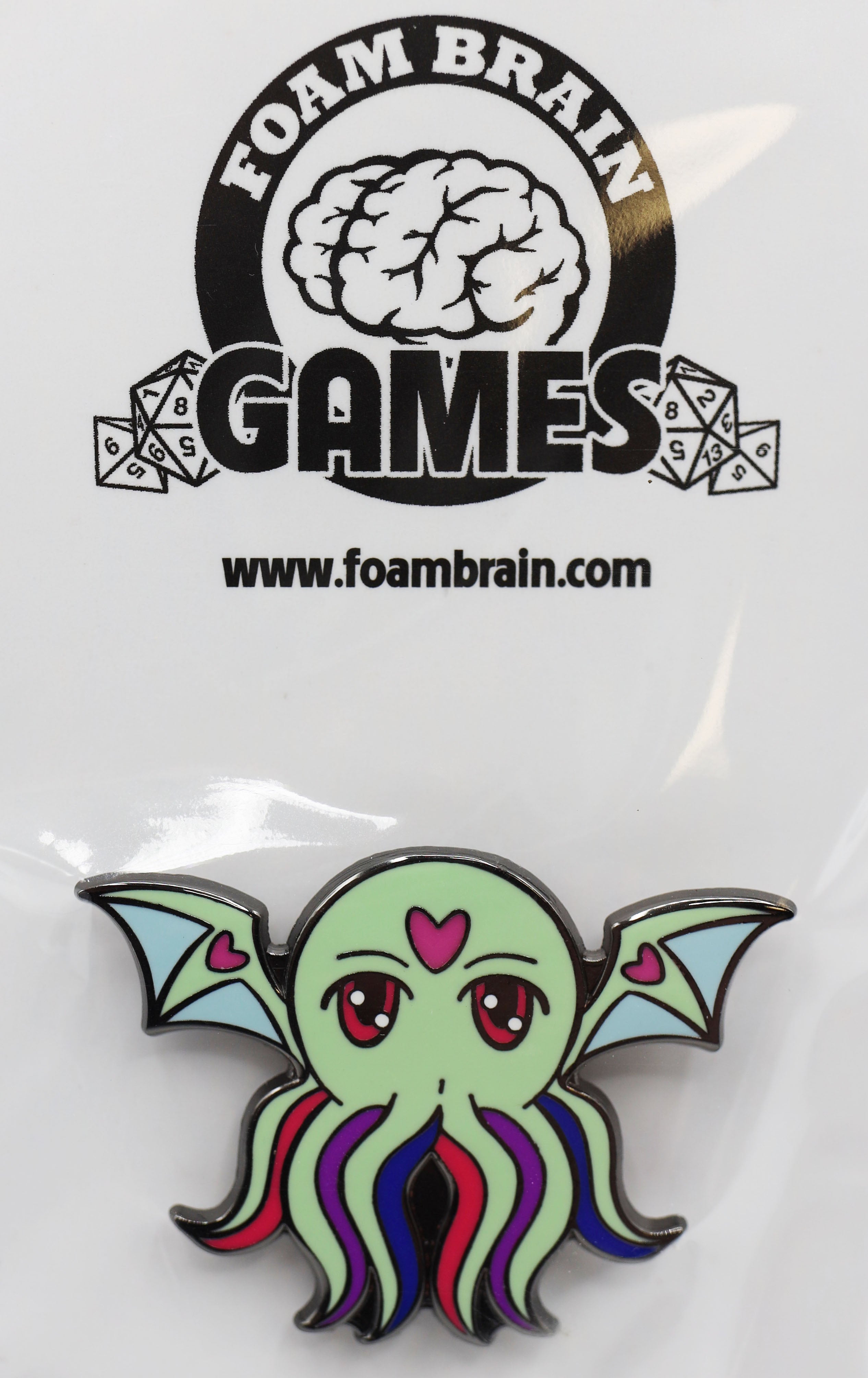 Pridethulhu Pins Enamel Pin Foam Brain Games | D20 Games