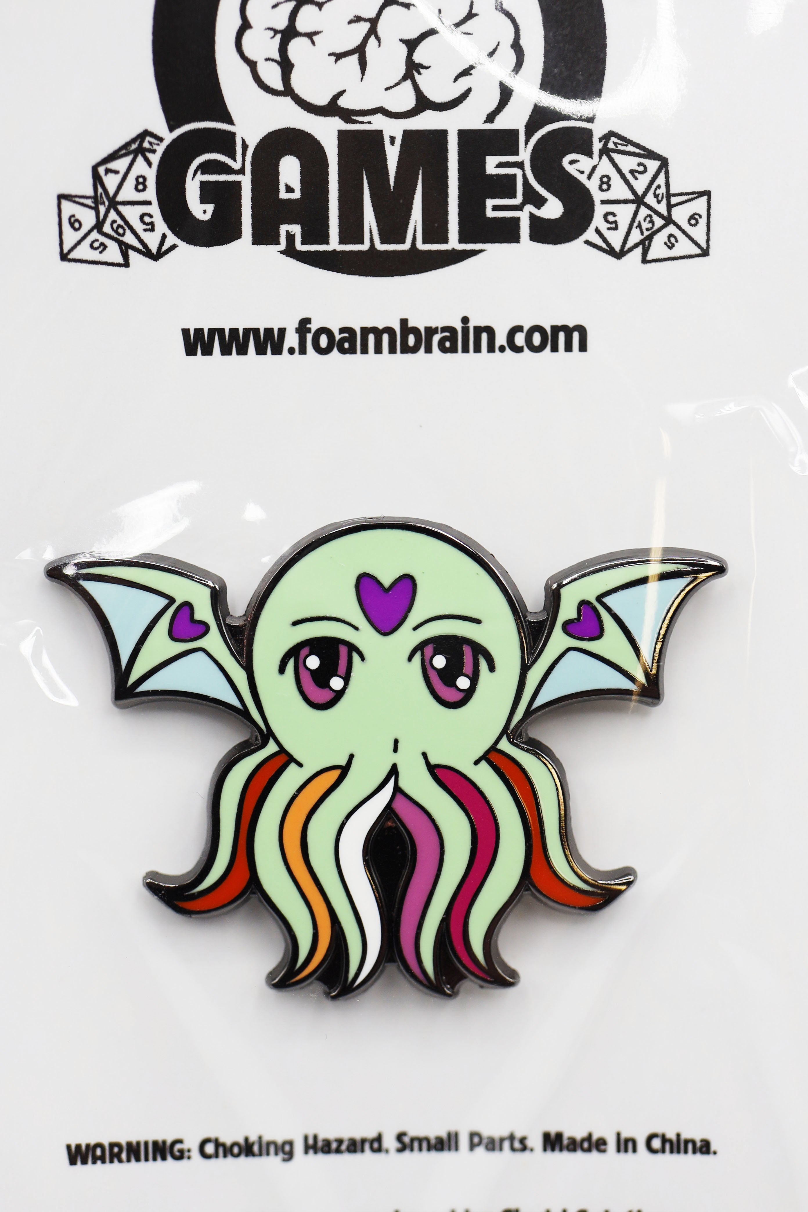 Pridethulhu Pins Enamel Pin Foam Brain Games | D20 Games