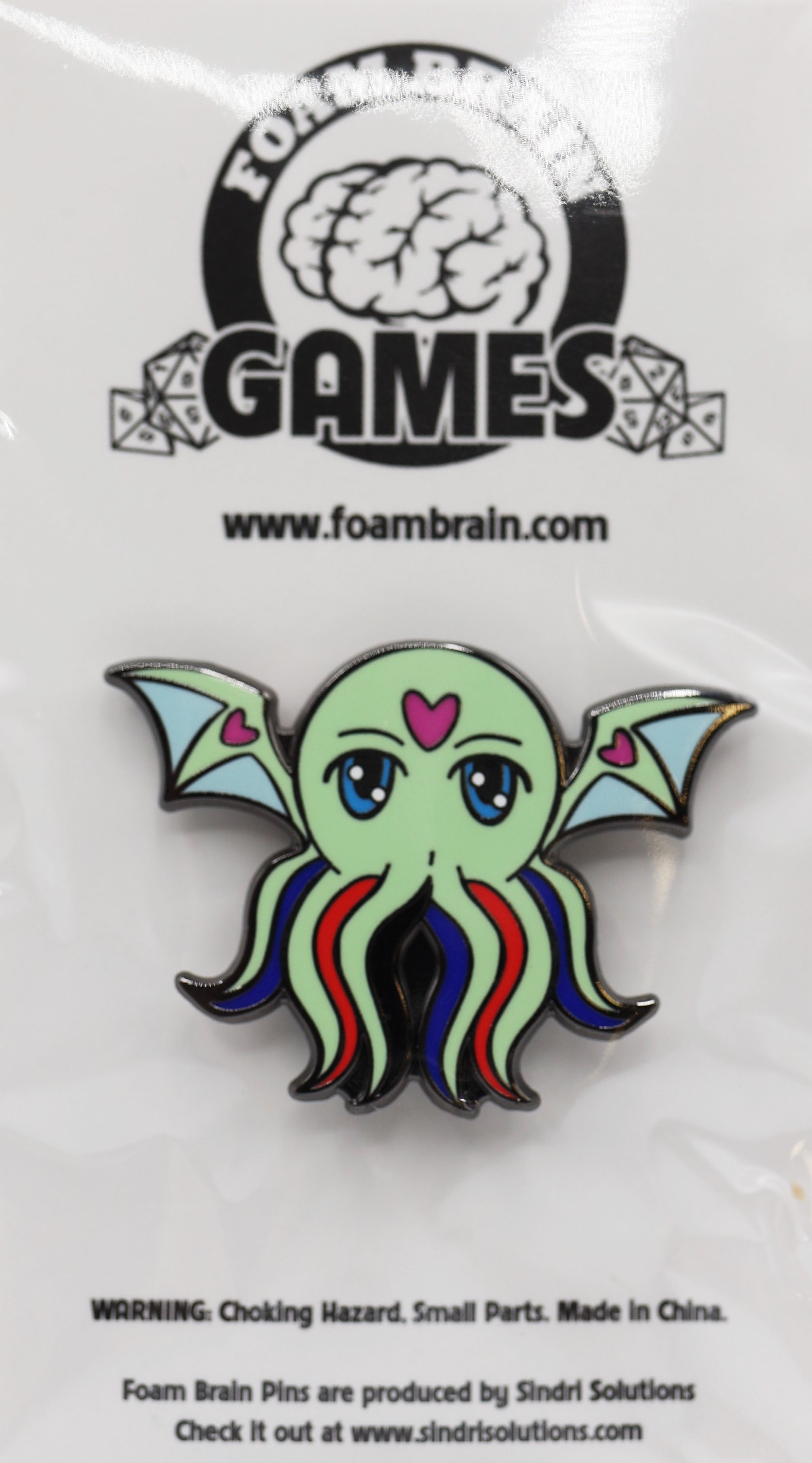 Pridethulhu Pins Enamel Pin Foam Brain Games | D20 Games