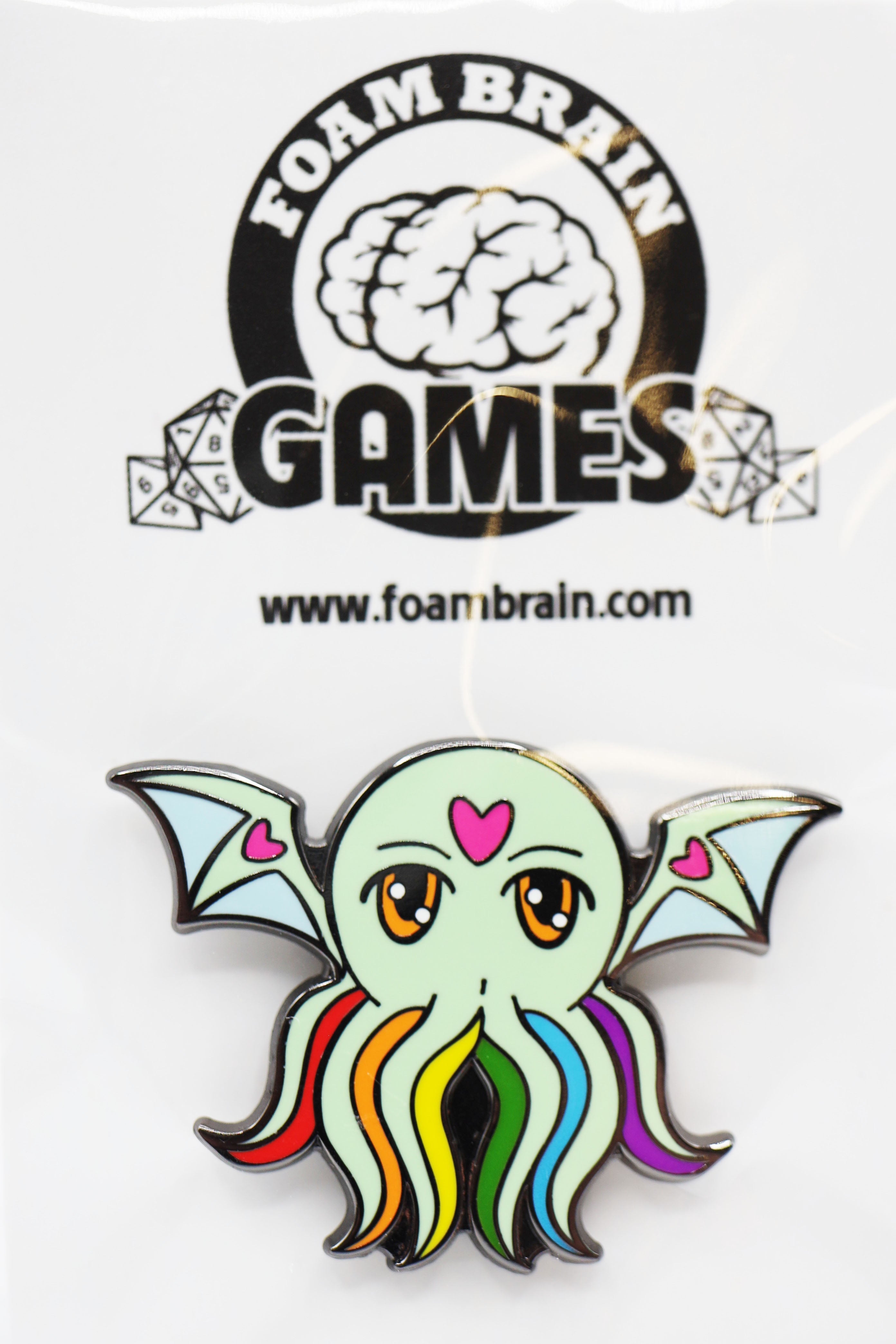 Pridethulhu Pins Enamel Pin Foam Brain Games | D20 Games