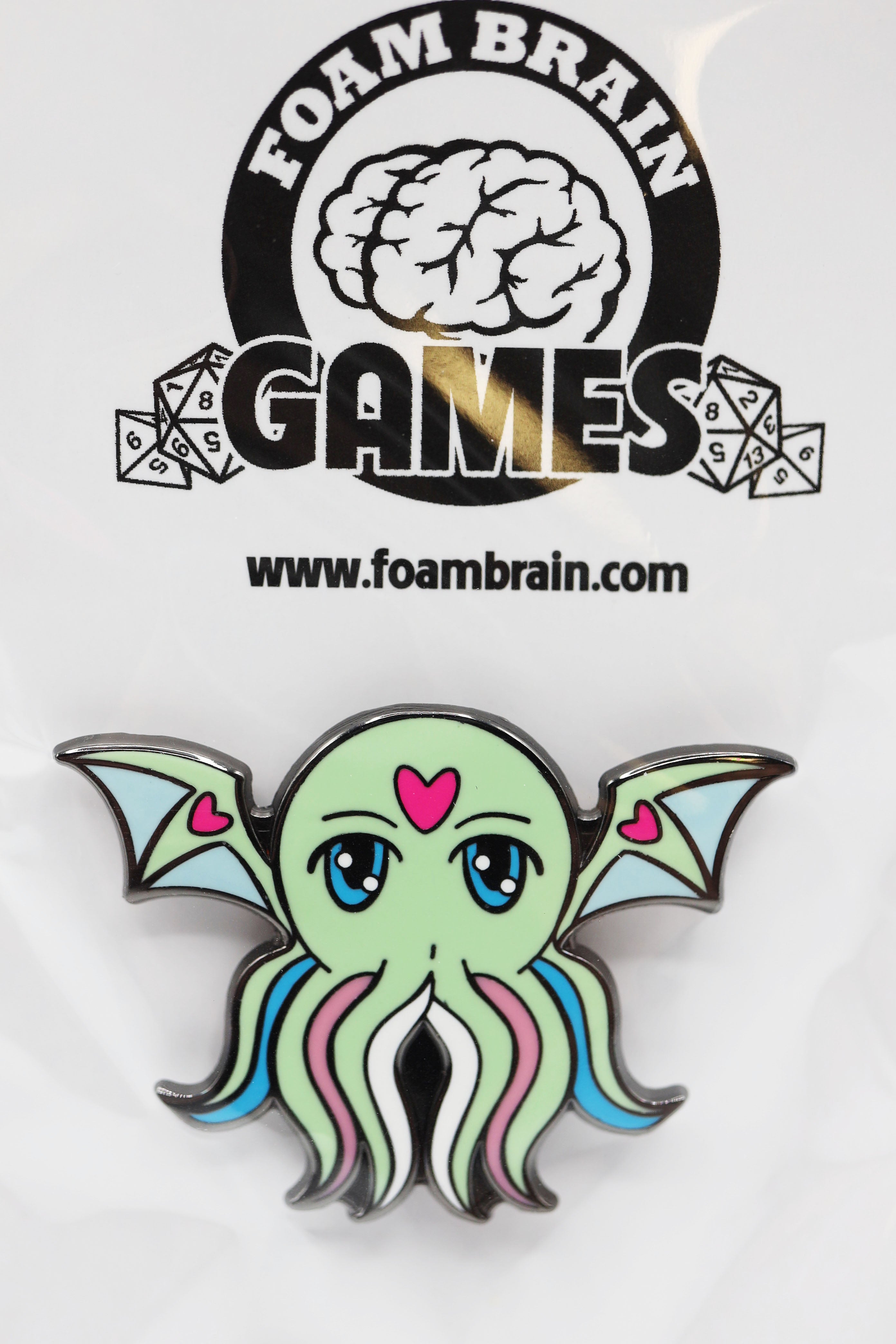Pridethulhu Pins Enamel Pin Foam Brain Games | D20 Games
