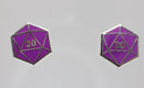 D20 Stud Earrings: Purple