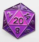 Purple D20 Enamel Pin Enamel Pin Foam Brain Games