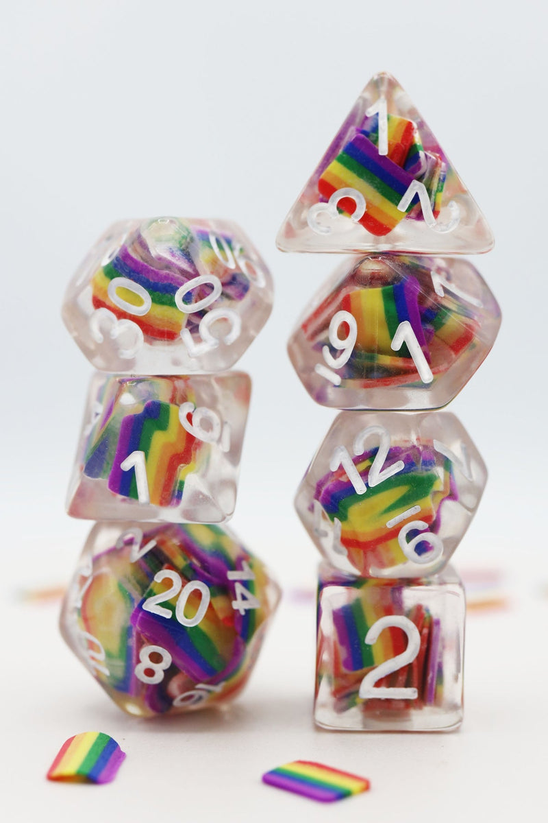 Rainbow Flag RPG Dice Set