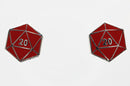 D20 Stud Earrings: Red