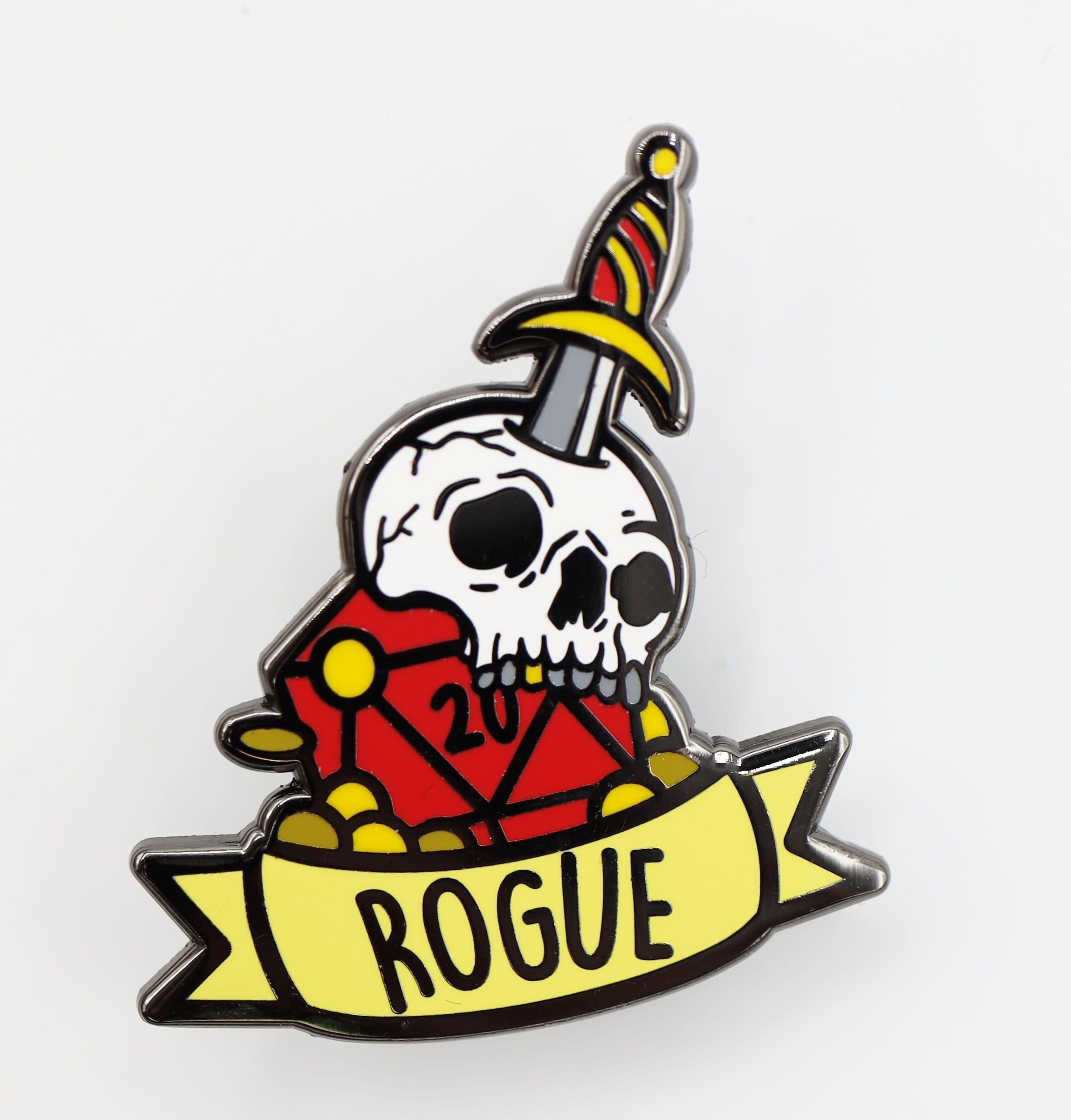 Banner Class Pins: Rogue Enamel Pin Foam Brain Games | D20 Games