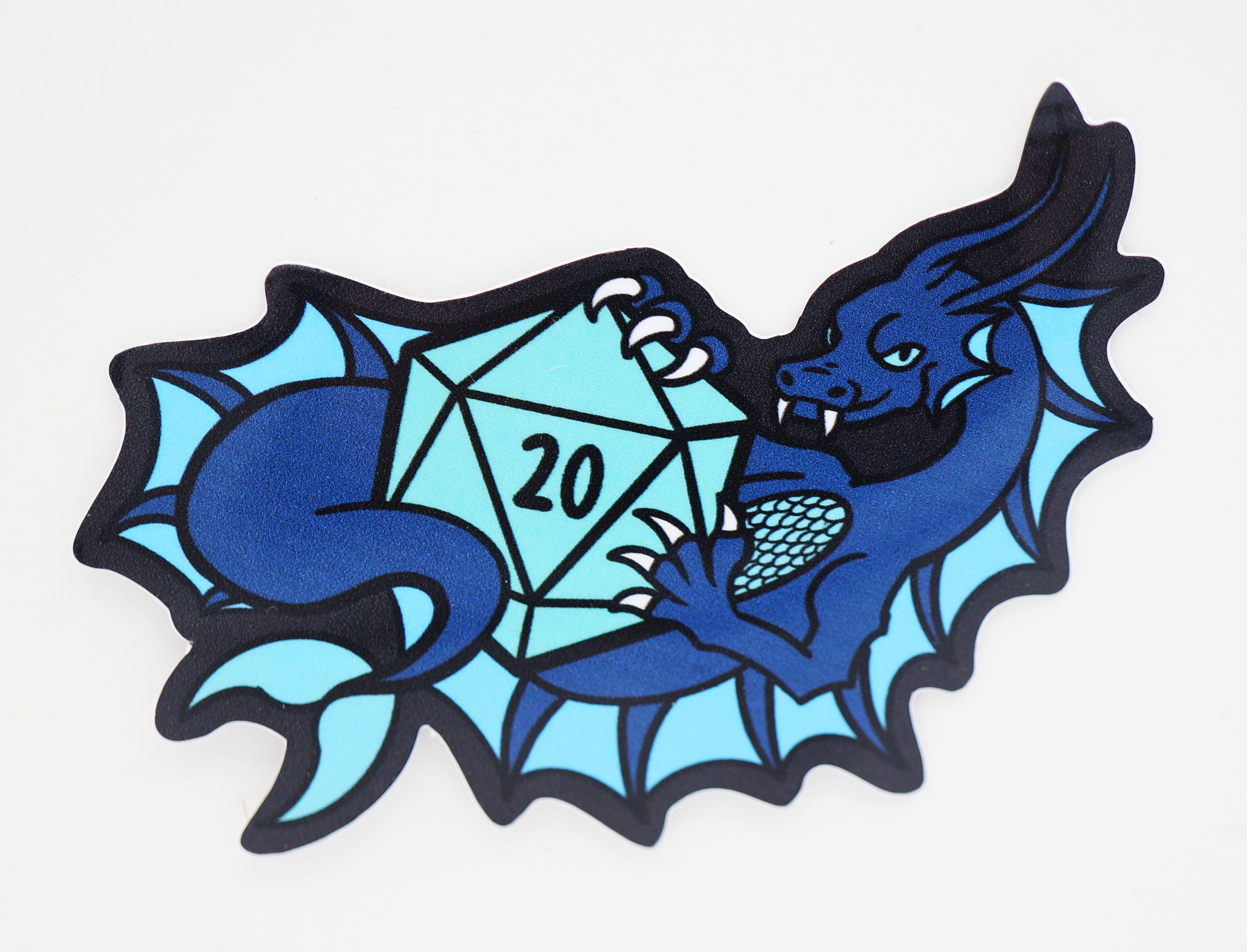 Dice Dragon Sticker: Water Stickers Foam Brain Games | D20 Games