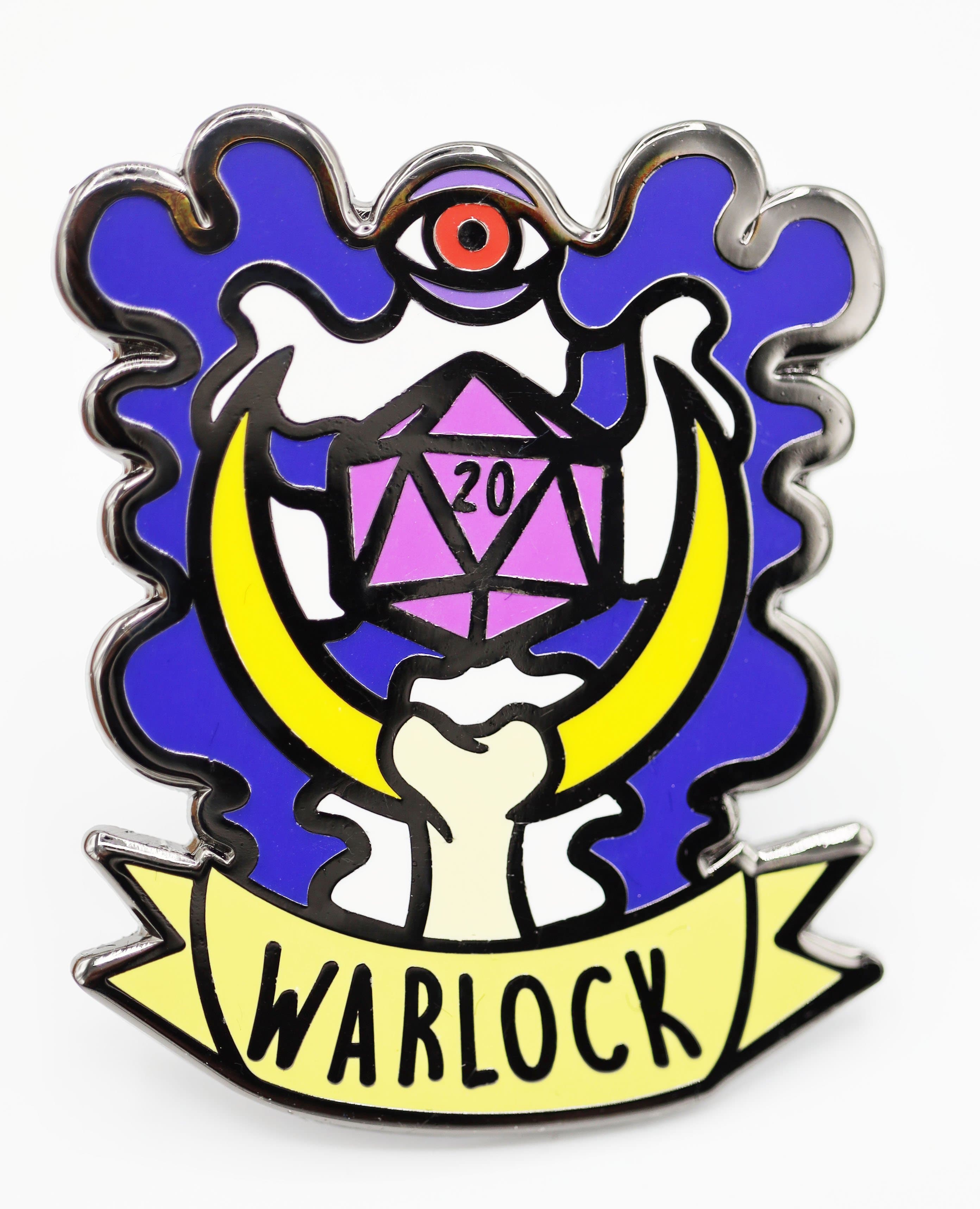 Banner Class Pins: Warlock Enamel Pin Foam Brain Games | D20 Games